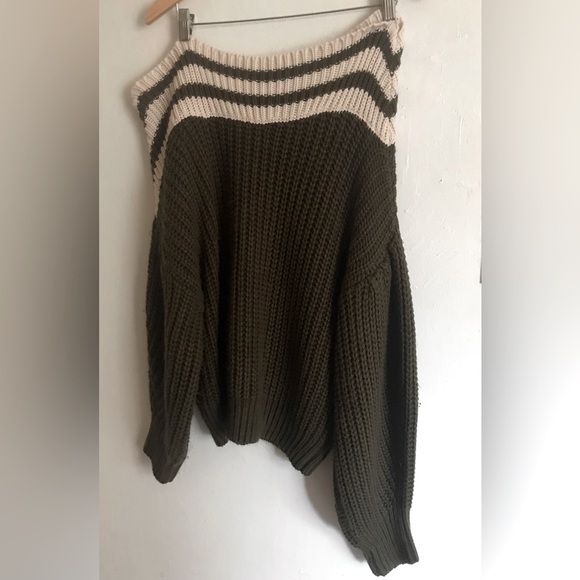 SACHIN & BABI Knit Olive Green Off-Shoulder Sweater - Picture 9 of 15